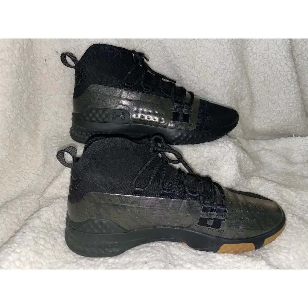 RARE🔥 Under Armour Project Rock 1 Training Sz 13 Mens Black Blood Sweat Respect - Picture 6 of 9